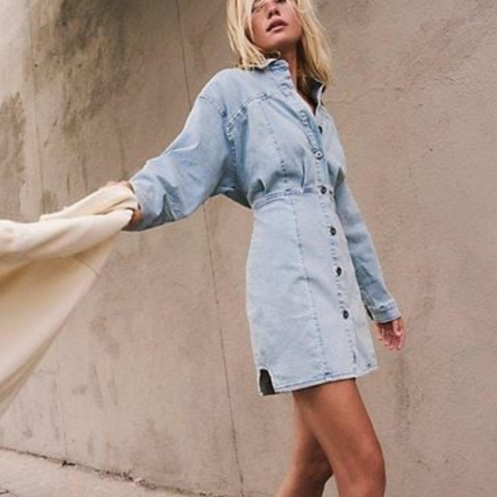 Nwt Free People Amber Denim Dress size 0